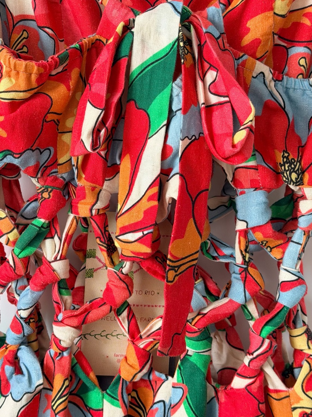 FARM RIO ANTHROPOLIGIE Floral Red Multicolor Summer Maxi Dress - Picture 14 of 14